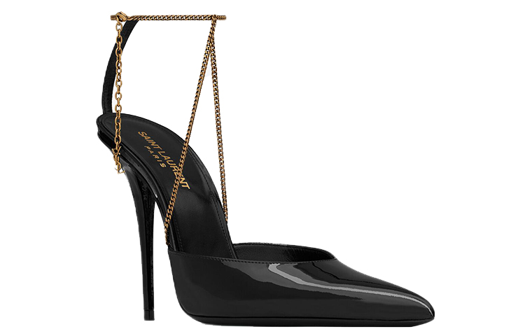 Lookbook (Women) Saint Laurent Heeled Slide 'Patent Black' 7131751TVDD1000