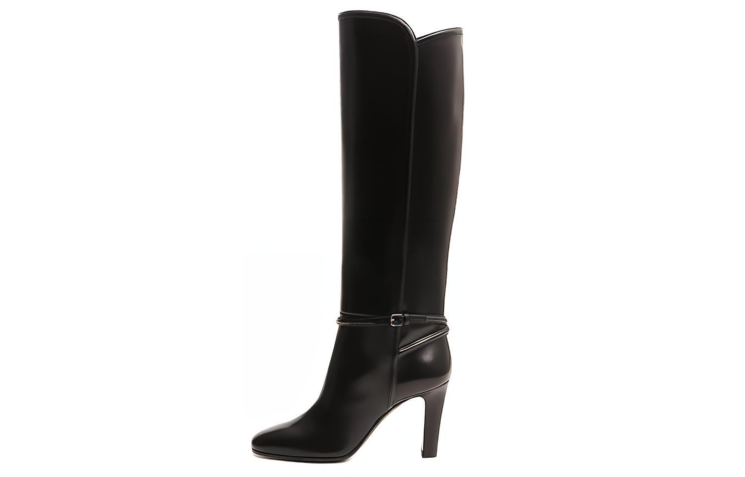 (W) Saint Laurent High-Heeled Knee-High Boots 'Simple CMFT Fashion Casual 9cm Black'