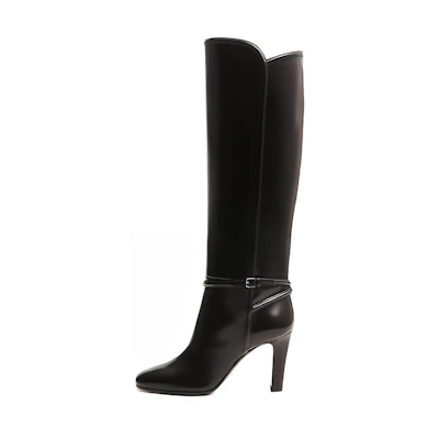 (W) Saint Laurent High-Heeled Knee-High Boots 'Simple CMFT Fashion Casual 9cm Black'