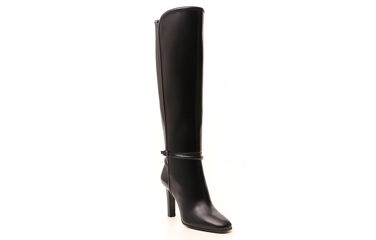 (W) Saint Laurent High-Heeled Knee-High Boots 'Simple CMFT Fashion Casual 9cm Black' 圖 3