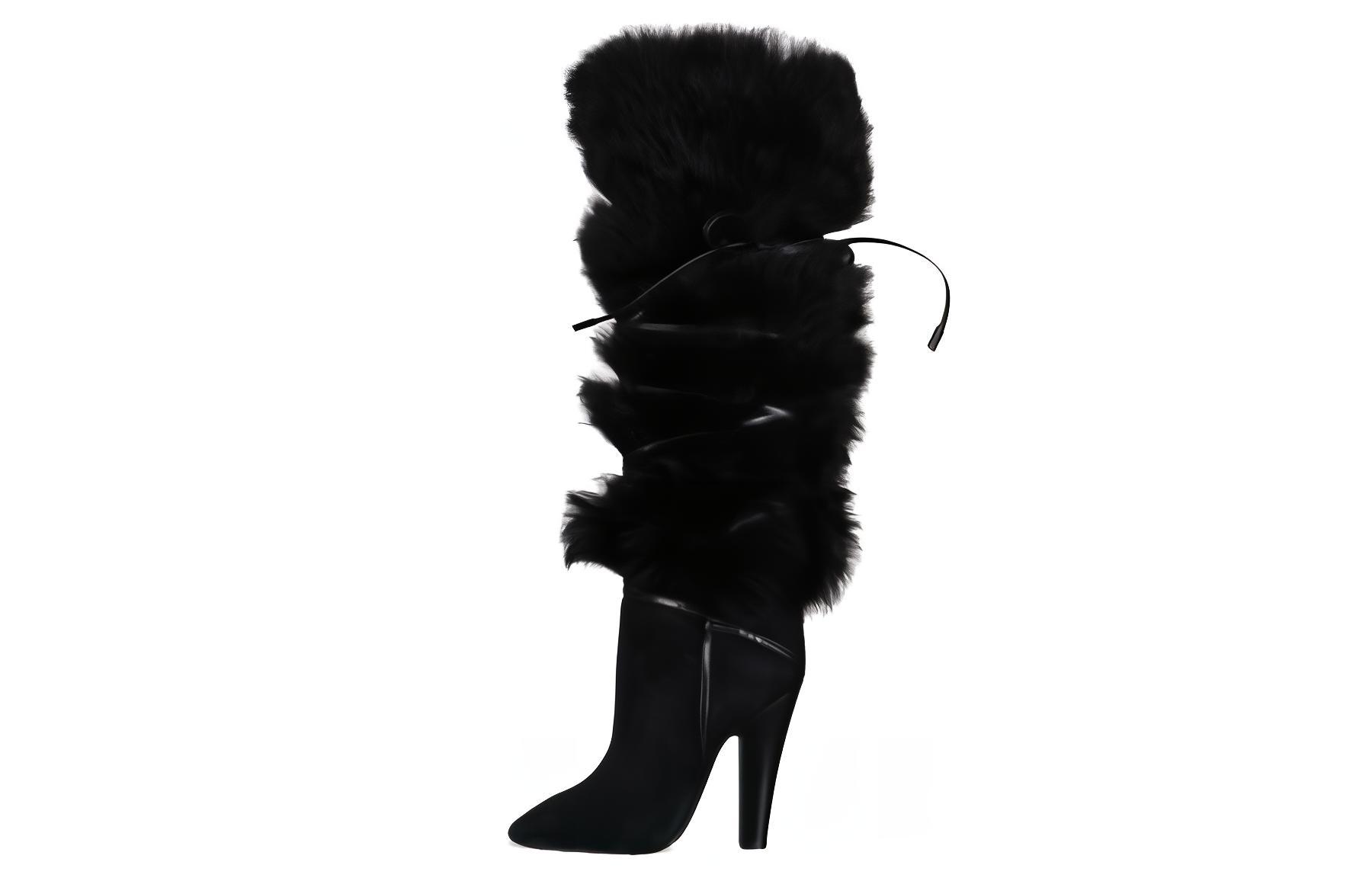 (Women) Saint Laurent High-Top Boot 'Black Leather' 673847AAAH01000