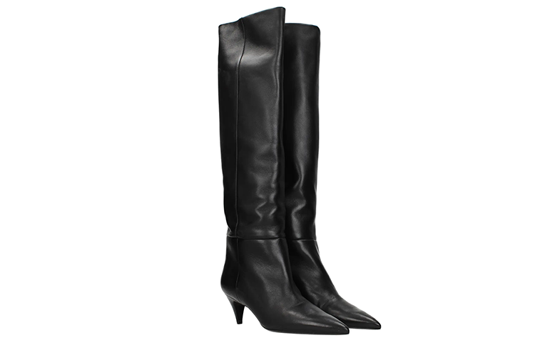 Order (W) 생 로랑 블랙 레더 하이탑 부츠 (Saeng Loreng Beullaek Redeo Haitap Buteu) 5327540RR001000