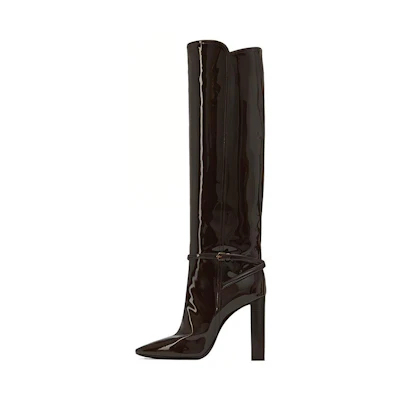 (W) Saint Laurent High-Top Boot 'Dark Brown Leather'