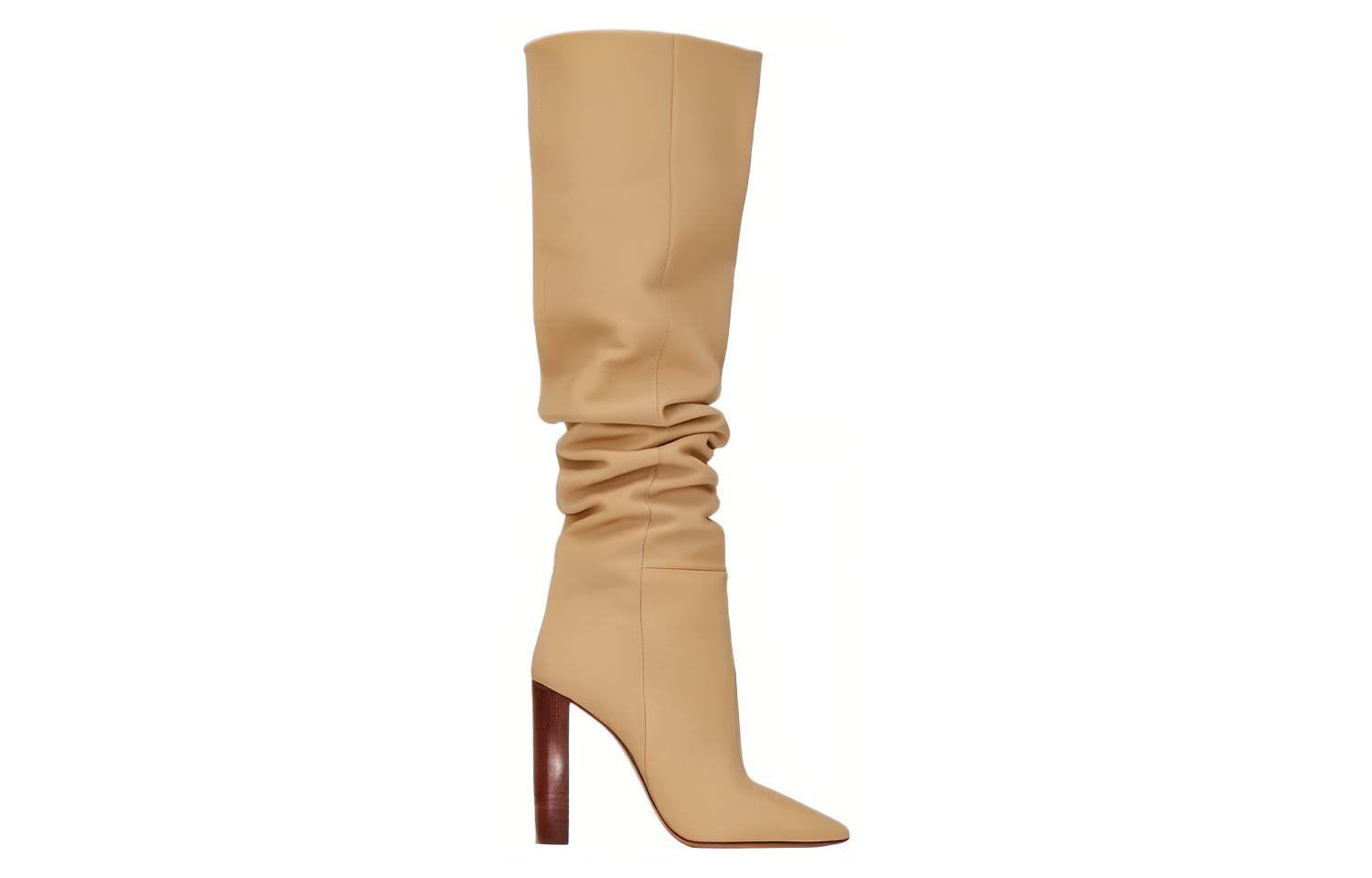 Order (W) Saint Laurent But Tinggi ‘Kulit Coklat Muda’ 6201821F2009141