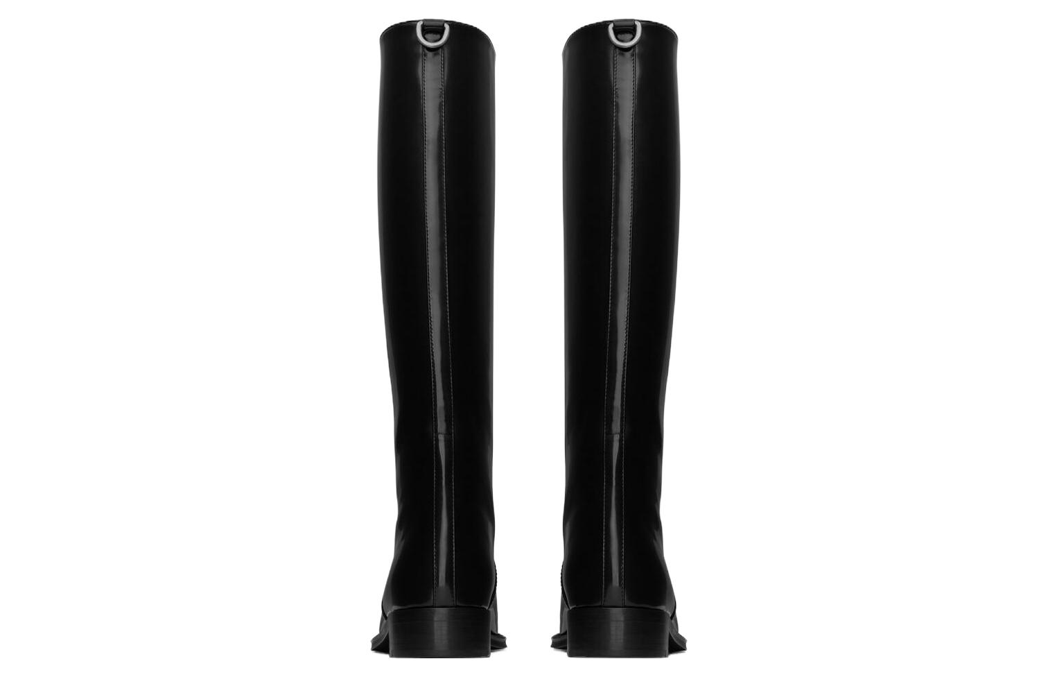 Shop (W) Saint Laurent But Tinggi Kulit Hitam 755237AAAPI1000