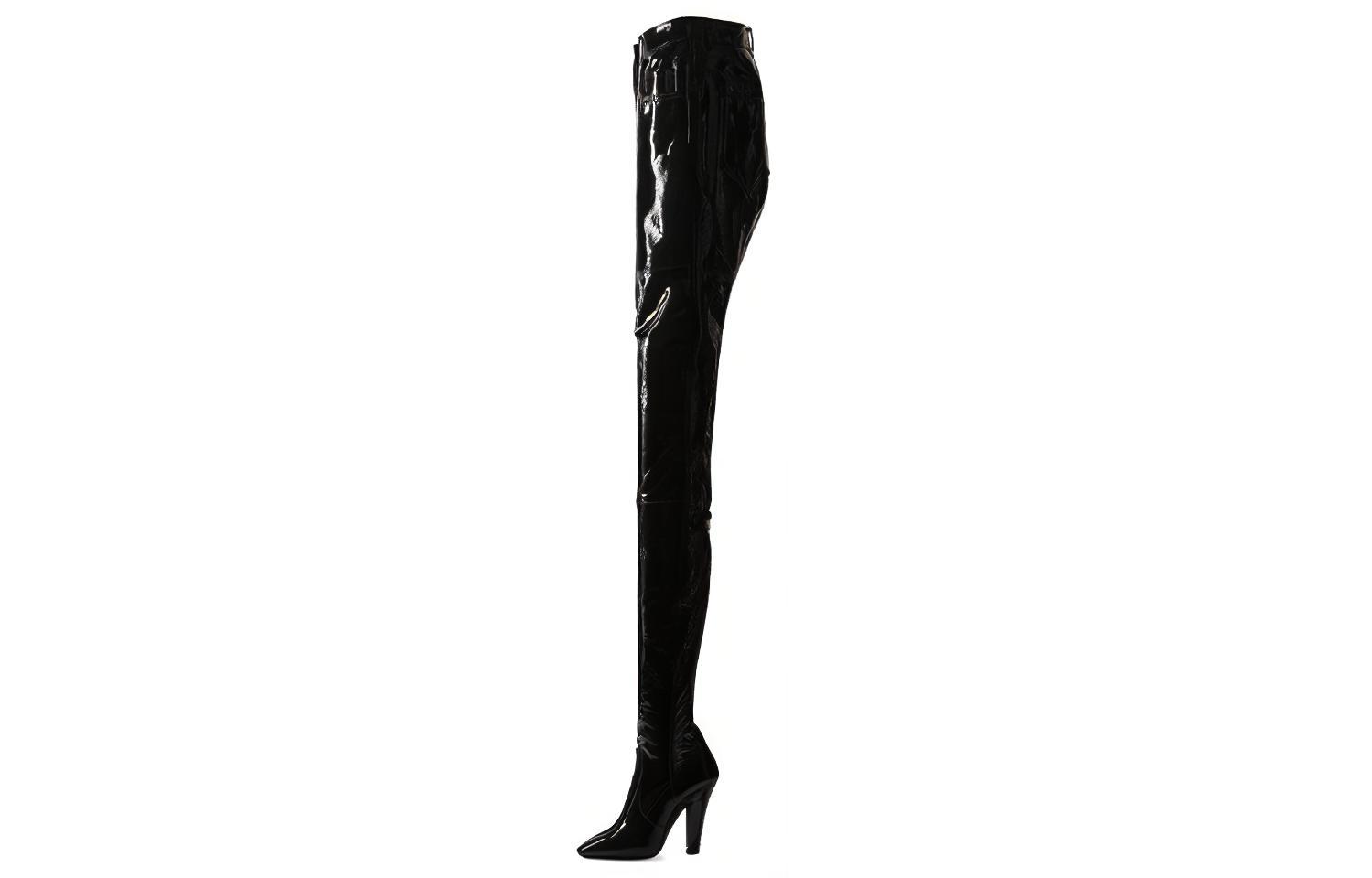 (Women) Saint Laurent High-Top Boots 'Black Patent Leather' 66759625O201000