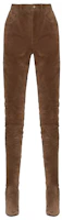 Order (W) Saint Laurent Sepatu Boot Tinggi 'Suede Coklat' 6675960LI002517