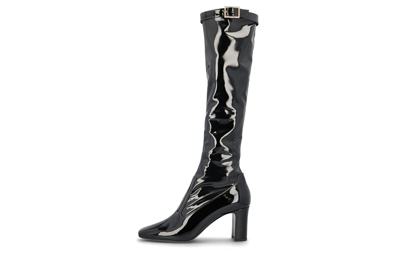 (Women) Saint Laurent High-Top Boots with Buckle 'Black Leather' 709574AAAQK1000