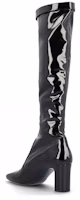 Shop (W) Saint Laurent Sepatu Boots Tinggi dengan Gesper 'Kulit Hitam' 709574AAAQK1000