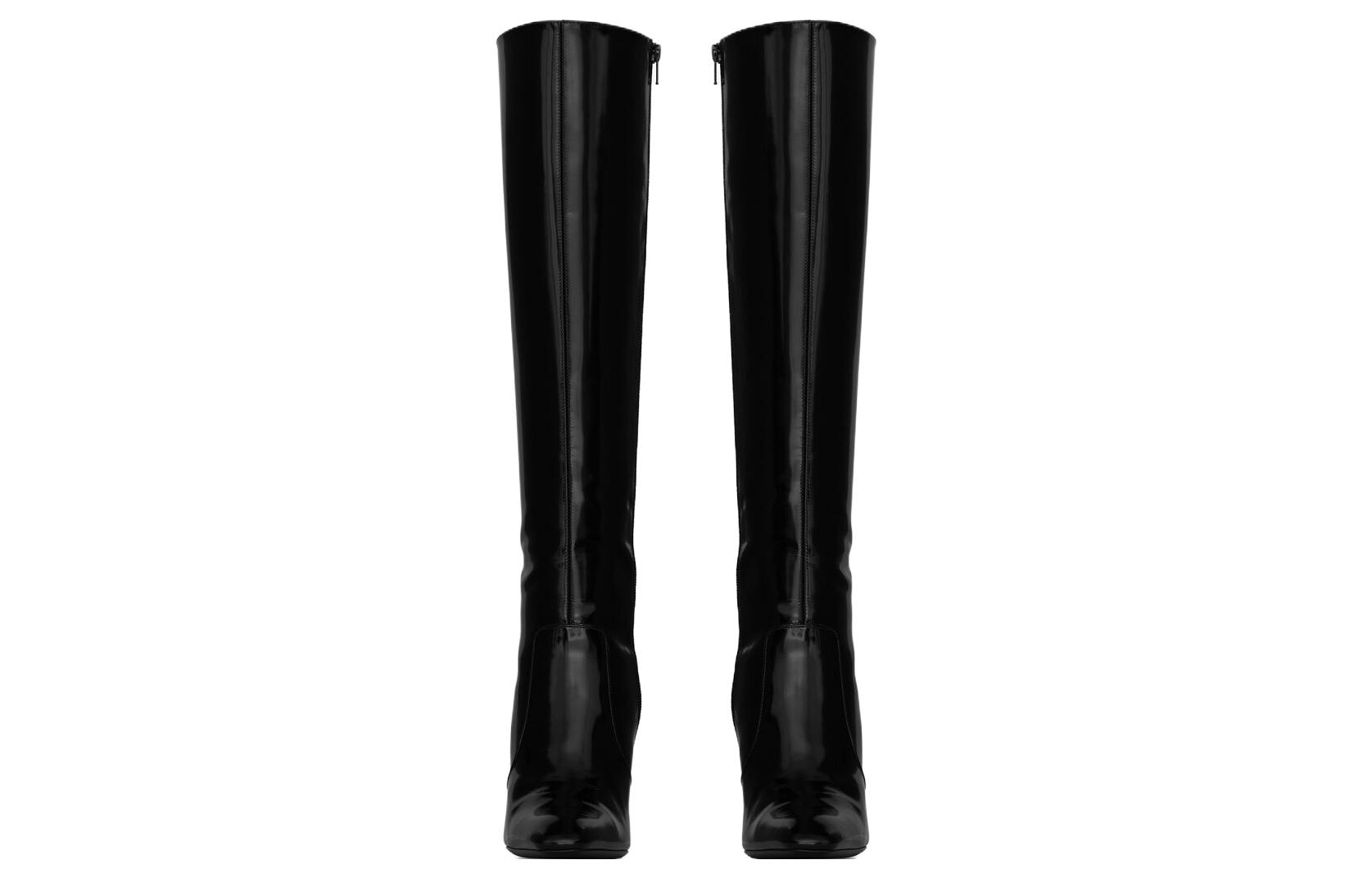 Lookbook 聖羅蘭 皮革 潮流舒適 高筒靴 女款 黑色