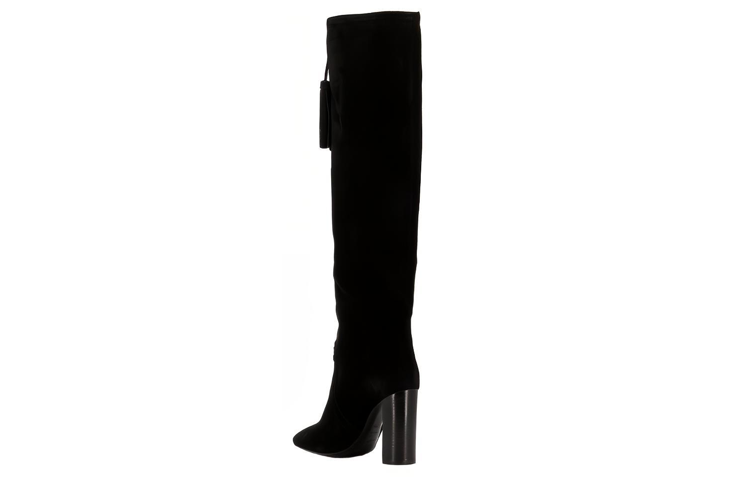 Shop (W) 생로랑 블랙 스웨이드 하이탑 스니커즈 (Saengloreong Beullaek Seuweideu Haitap Seunikeojeu) 5293370LI001000