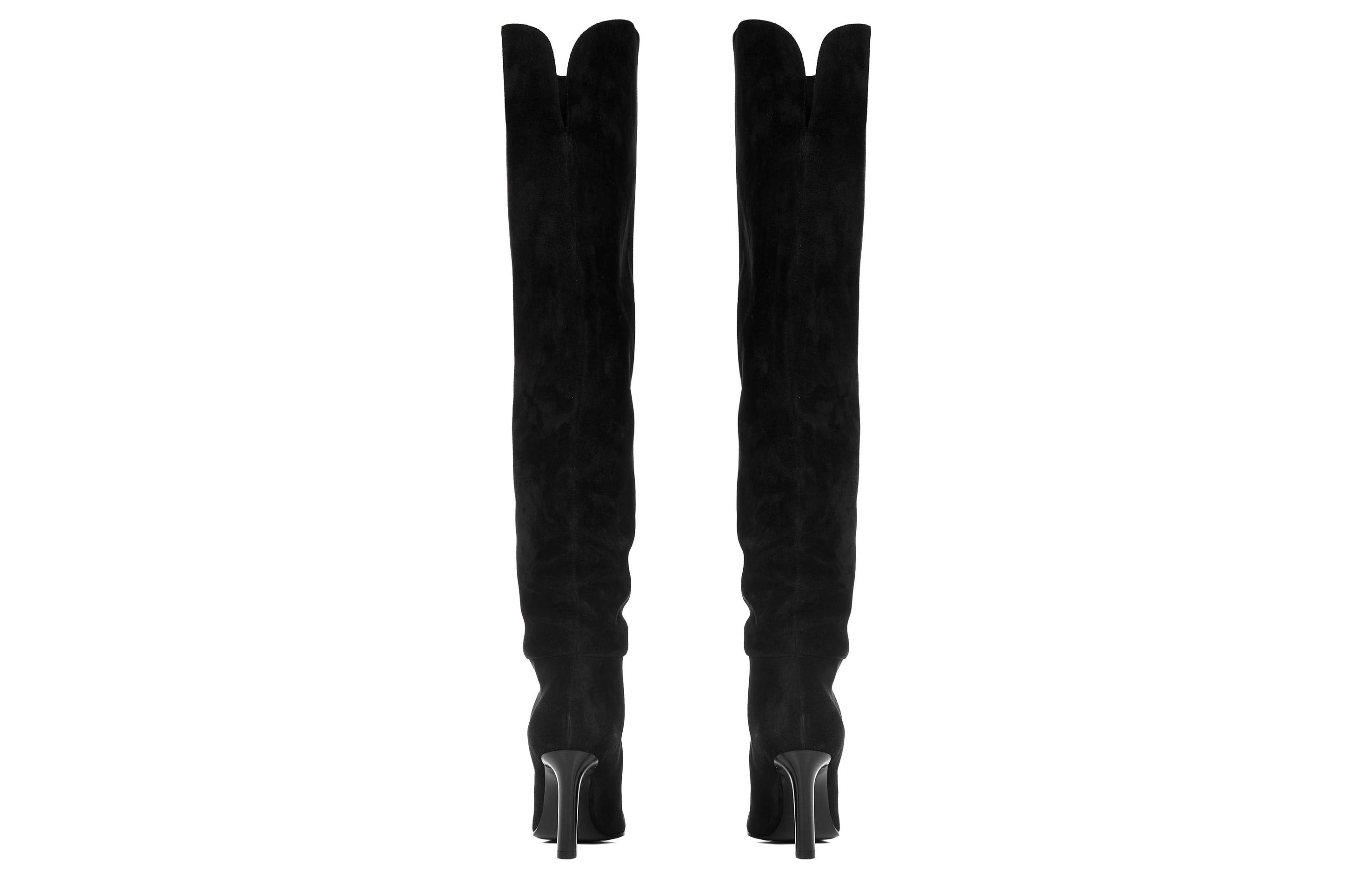 Shop (W) 생 로랑 블랙 벨벳 하이탑 스니커즈 6326130LI001000