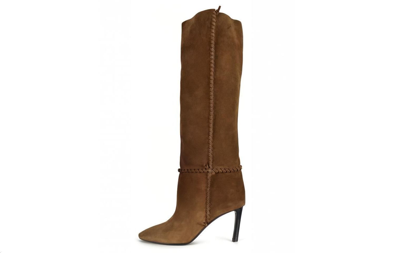 (Women) Saint Laurent High-Top Sneaker 'Brown Velvet' 552677BT3002330