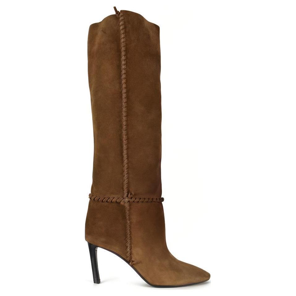 Order (Women) Saint Laurent High-Top Sneaker 'Brown Velvet' 552677BT3002330