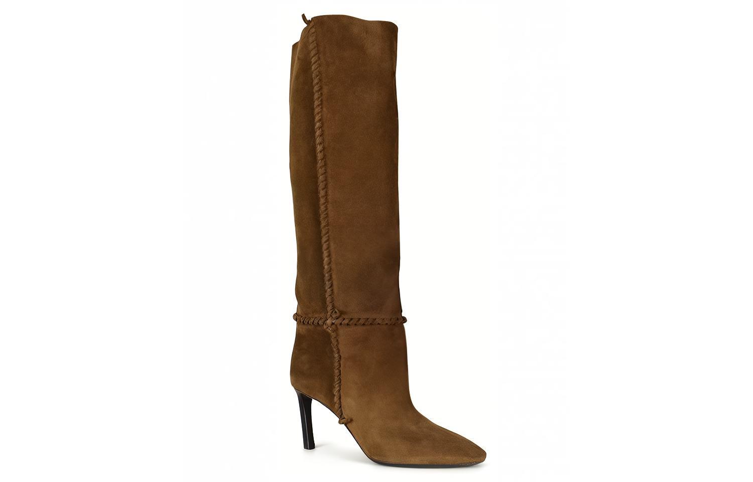 Shop (Women) Saint Laurent High-Top Sneaker 'Brown Velvet' 552677BT3002330
