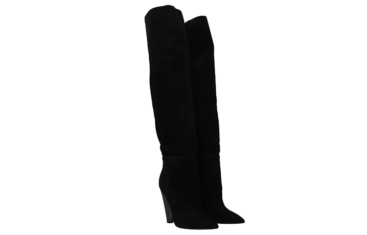Order (W) 생 로랑 블랙 스웨이드 하이탑 스니커즈 5276370RN101000