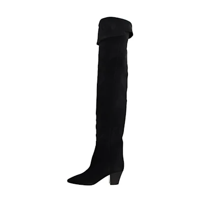(W) Saint Laurent High-Top Suede Boot 'Black'