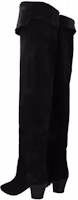 Shop SAINT LAURENT 聖羅蘭 麂皮 高筒靴 女款 黑色