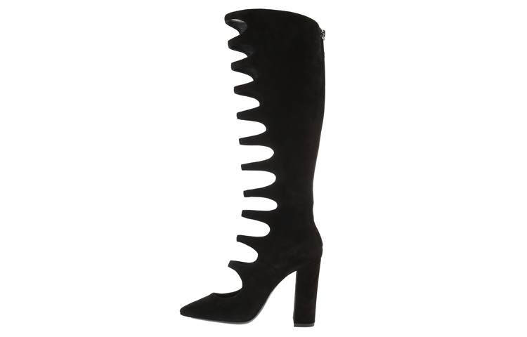 (Women) Saint Laurent High-Top Zip Boots 'Velvet Black Cut-Out' 5296870LI001000