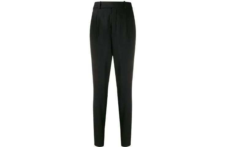 Order (Women) SAINT LAURENT High-Waisted Tapered Trousers Black 588966Y173Q1000