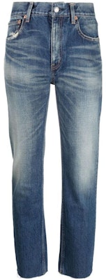 (Women) SAINT LAURENT High-Waisted Washed Vintage Straight Jeans Women Blue. 734311Y07HA4296 Buy (Women) SAINT LAURENT High-Waisted Washed Vintage Straight Jeans Women Blue. 734311Y07HA4296