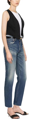 (Women) SAINT LAURENT High-Waisted Washed Vintage Straight Jeans Women Blue. 734311Y07HA4296 Purchase (Women) SAINT LAURENT High-Waisted Washed Vintage Straight Jeans Women Blue. 734311Y07HA4296