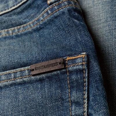 (Women) SAINT LAURENT High-Waisted Washed Vintage Straight Jeans Women Blue. 734311Y07HA4296 Details for (Women) SAINT LAURENT High-Waisted Washed Vintage Straight Jeans Women Blue. 734311Y07HA4296