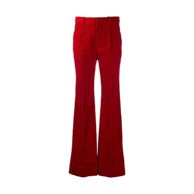 (Women) Saint Laurent High-Waisted Wide-Leg Pants Red 633789Y006R6170