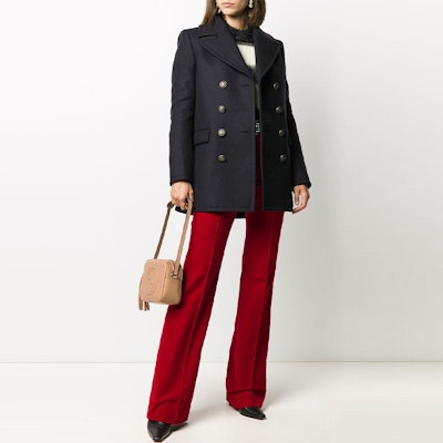 (W) Pantalones Rojos de Pierna Ancha y Talle Alto Saint Laurent 633789Y006R6170 Lookbook (W) Pantalones Rojos de Pierna Ancha y Talle Alto Saint Laurent 633789Y006R6170