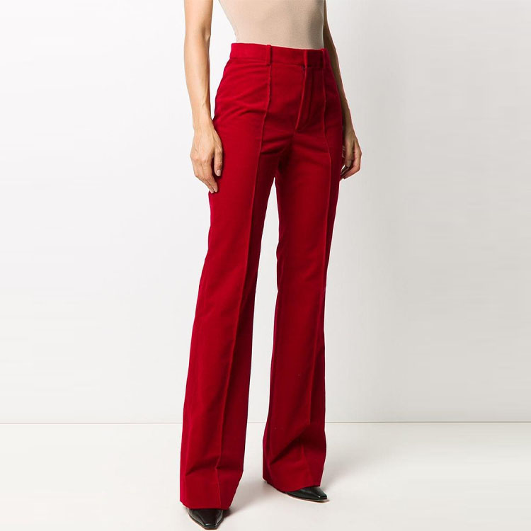 Purchase (W) Pantalones Rojos de Pierna Ancha y Talle Alto Saint Laurent 633789Y006R6170