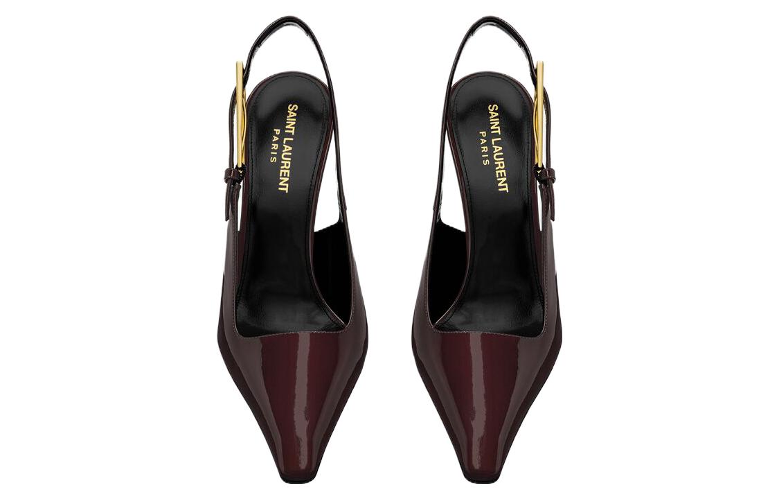 Purchase (W) Saint Laurent Tumit Tinggi 11cm 'Kulit Coklat Gelap' 763421AAAPK2226