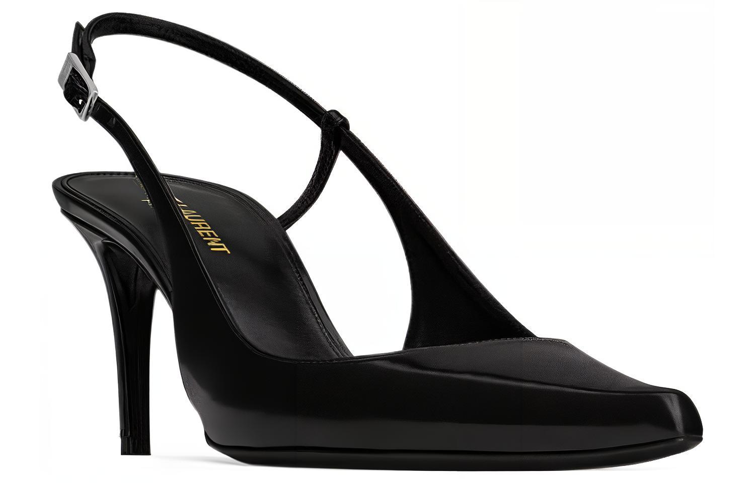 Order (W) Saint Laurent Tumit Tinggi 'Trend Fesyen Hitam' 755213AAAZY1000