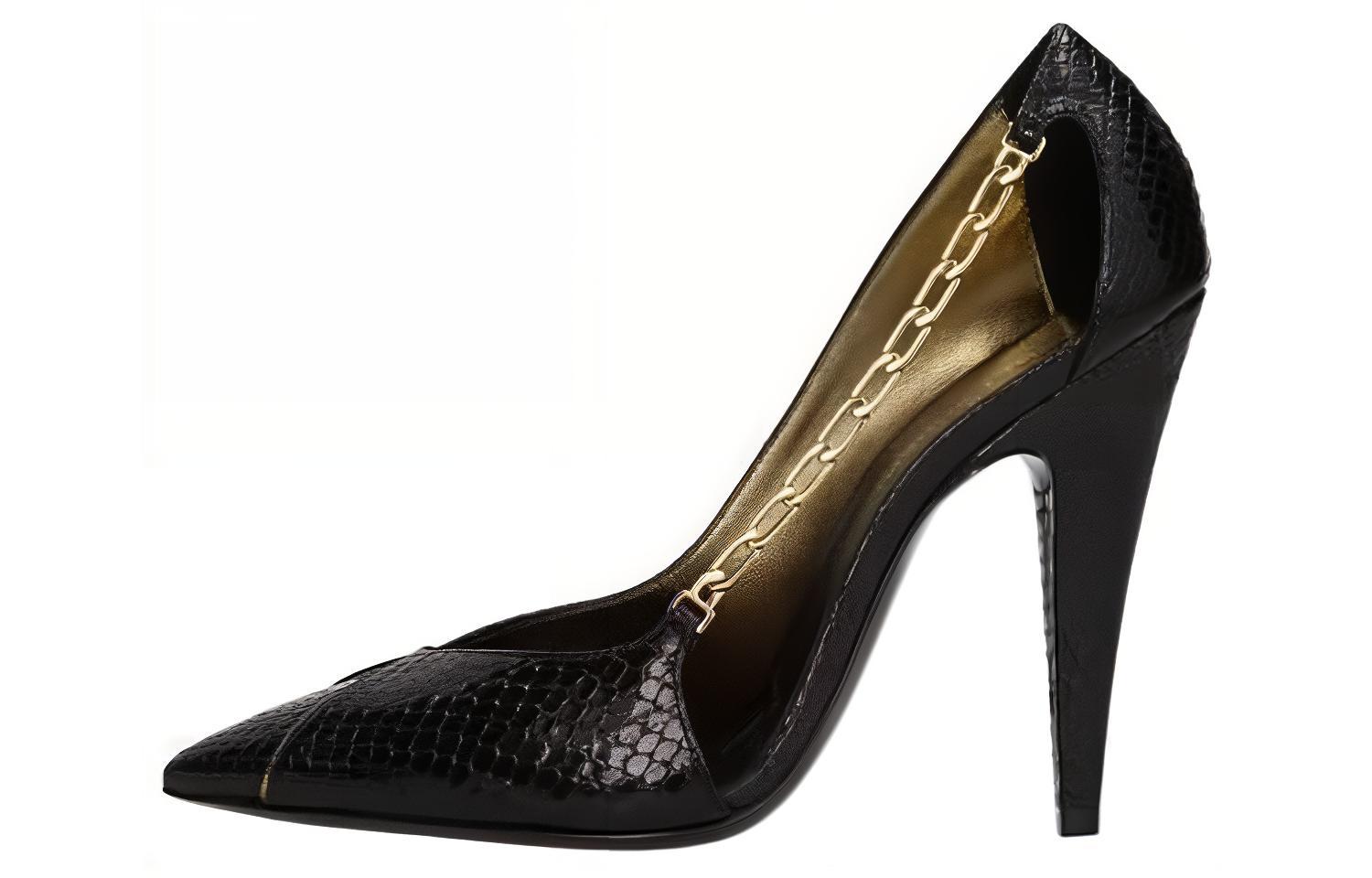 (Women) Saint Laurent High Heel 'Black Leather' 63749114H011588