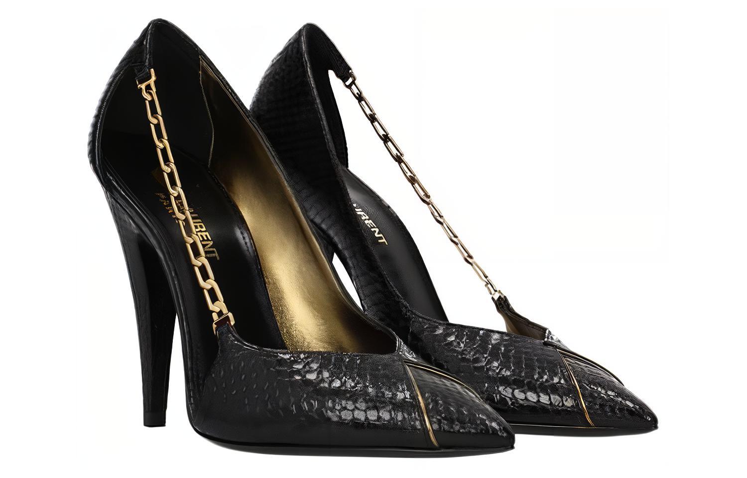 Lookbook (W) （女性用）サンローラン ハイヒール『ブラックレザー』63749114H011588 63749114H011588