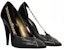 (W) Saint Laurent Tumit Tinggi 'Kulit Hitam' 63749114H011588