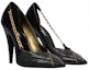 Lookbook (W) Saint Laurent Tumit Tinggi 'Kulit Hitam' 63749114H011588