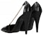 (W) Saint Laurent Tumit Tinggi 'Kulit Hitam' 63749114H011588