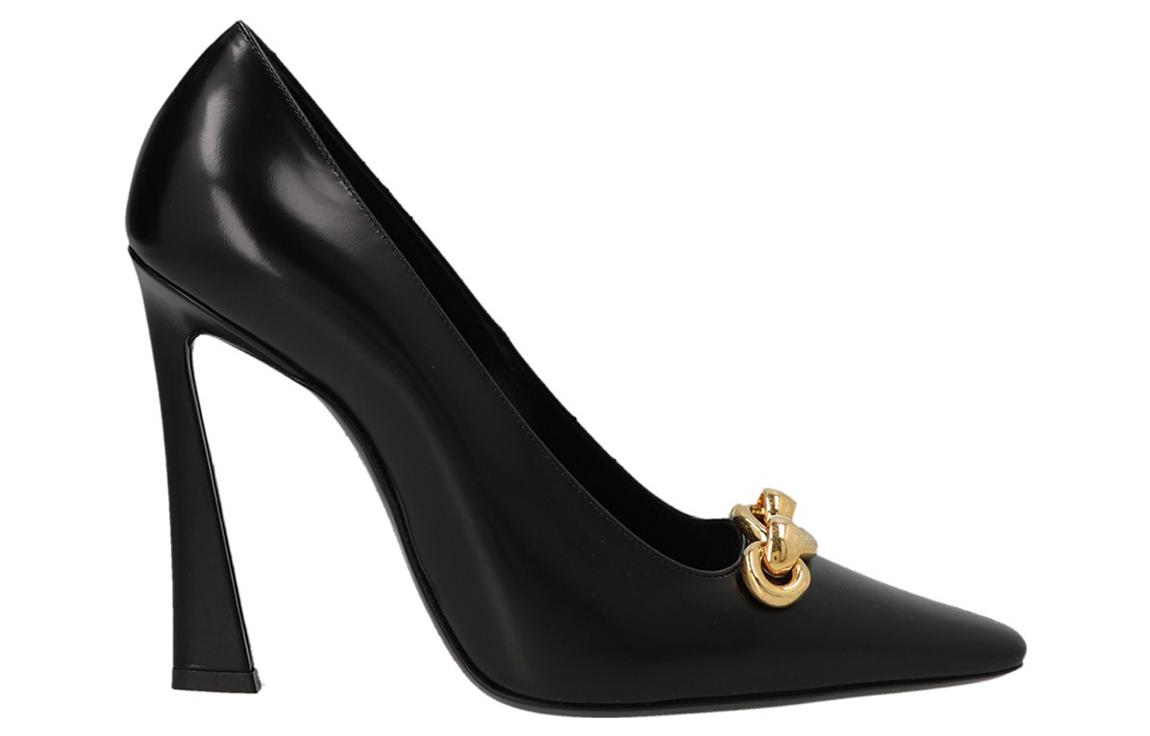 Order (W) Saint Laurent Tumit Tinggi 'Kulit Hitam' 7165720XFKK1000