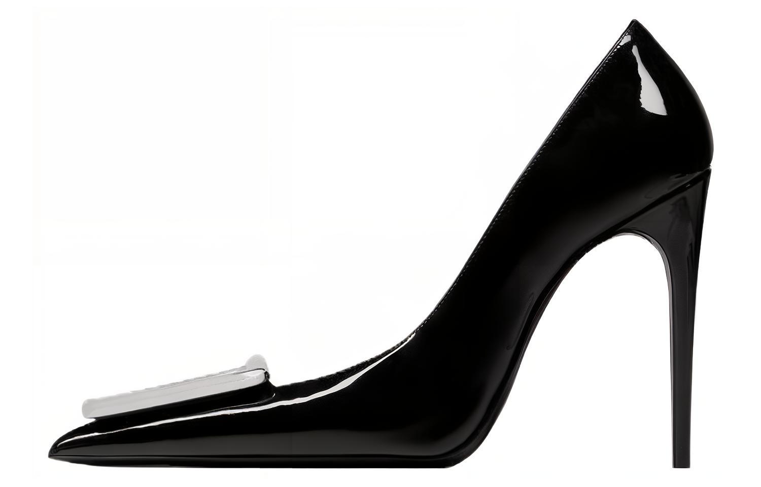 Buy (W) （女性用）サンローラン ハイヒール 'ブラックレザー' 7560481TVNN1000 7560481TVNN1000