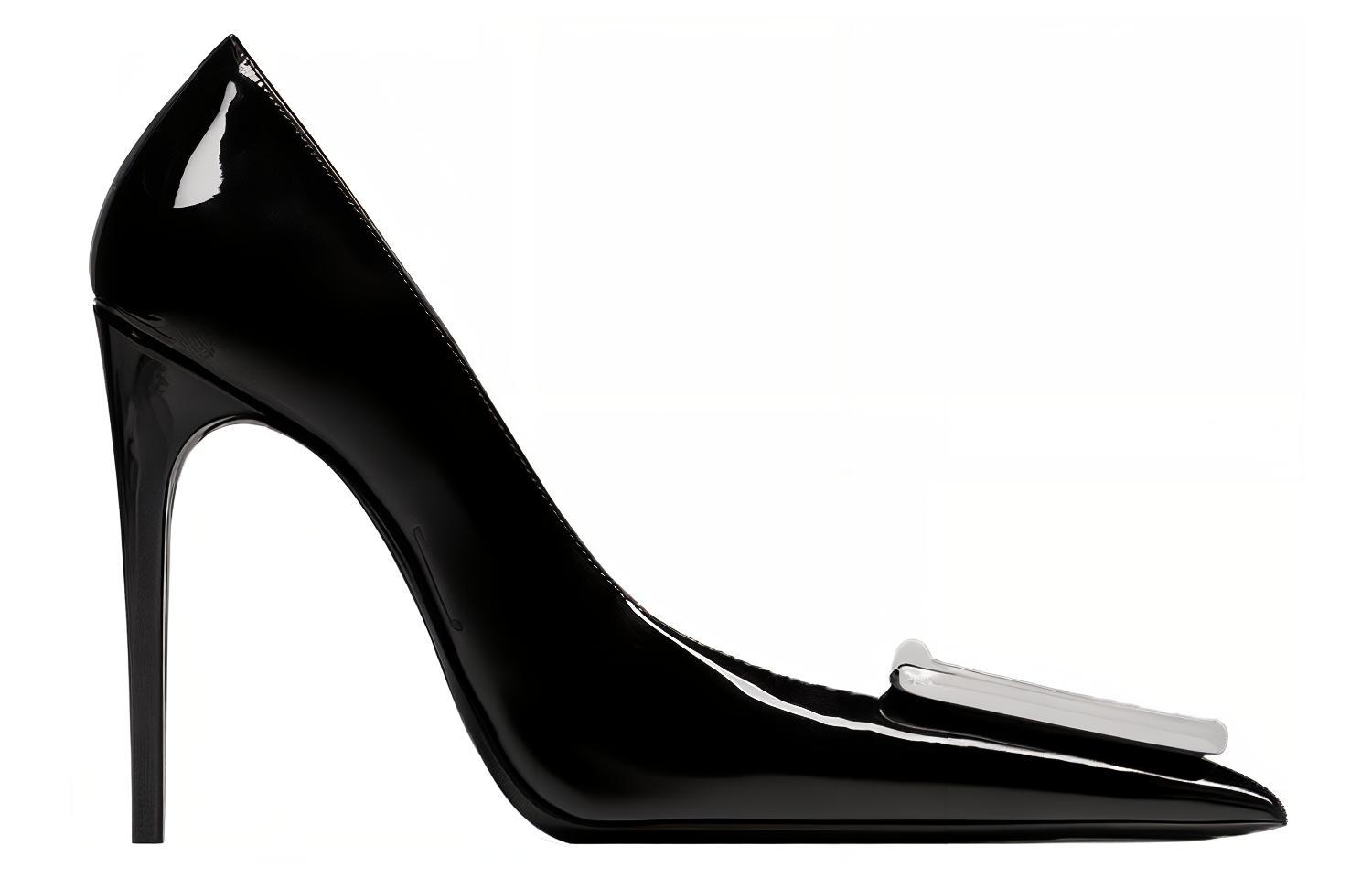 Order (W) Saint Laurent Tacón Alto 'Cuero Negro' 7560481TVNN1000