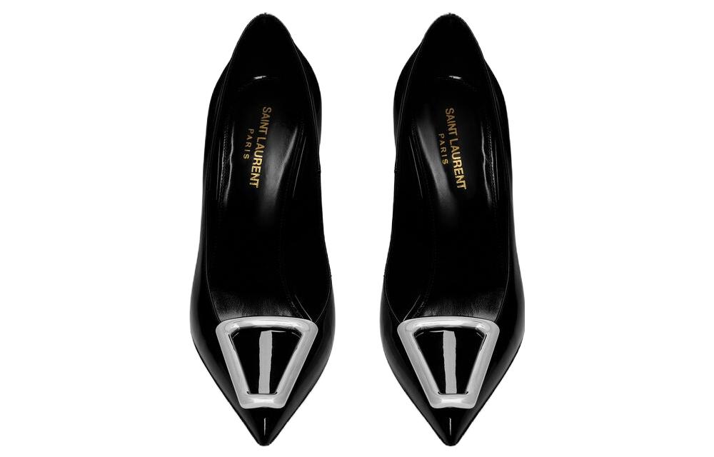 Shop (W) Saint Laurent Tacón Alto 'Cuero Negro' 7560481TVNN1000