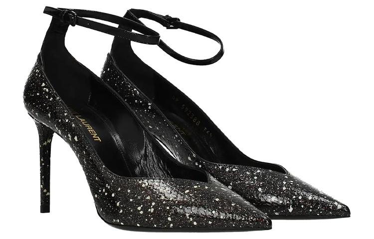 Shop (W) Saint Laurent Tumit Tinggi 'Black Python' 592388L0T109925