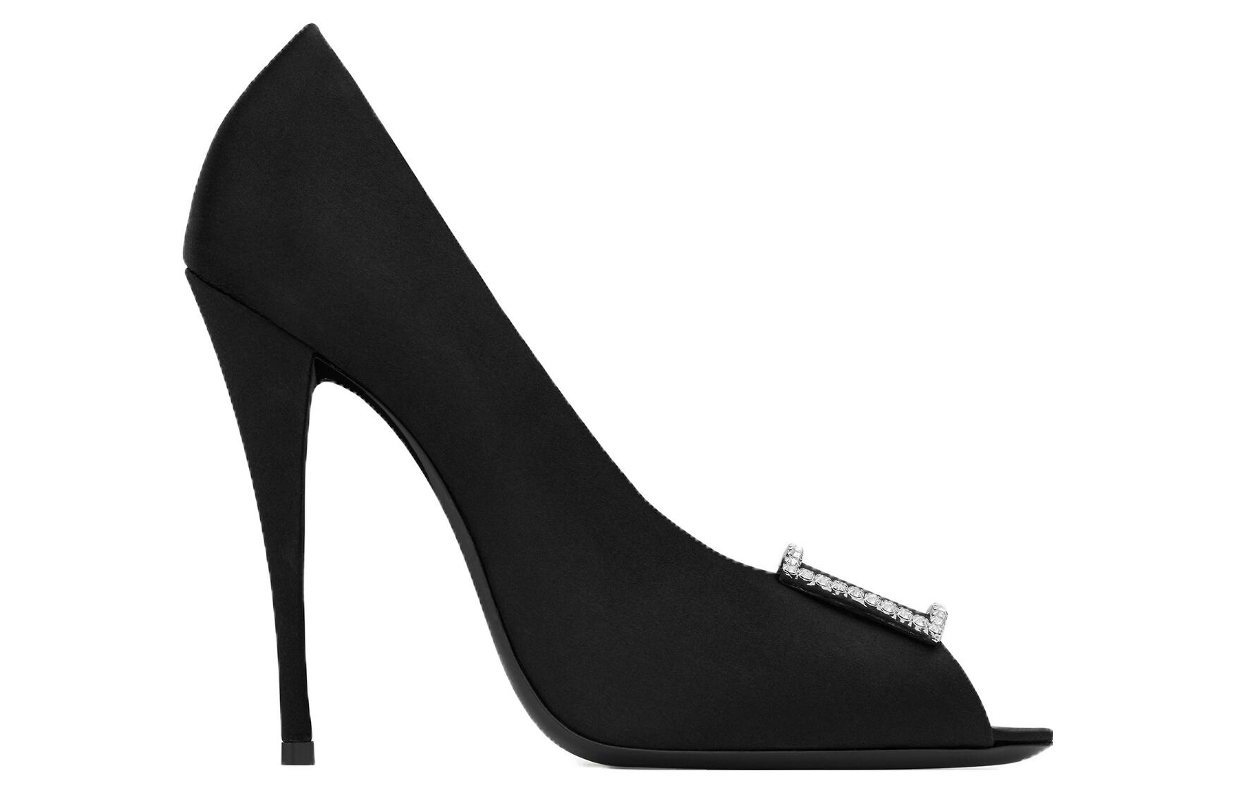 Order (W) サンローラン ブラック スリム 11.5cm ハイヒール 763528F14NN1000