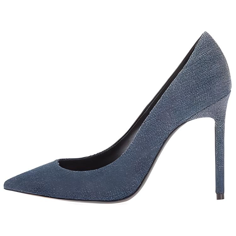 Buy (W) Saint Laurent Sepatu Hak Tinggi 'Denim Biru' 4930262O8004110