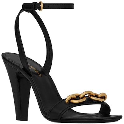 (W) Saint Laurent Tacón Alto 'Cuero con Cadena Negro' 6574522WN001000 Lookbook (W) Saint Laurent Tacón Alto 'Cuero con Cadena Negro' 6574522WN001000