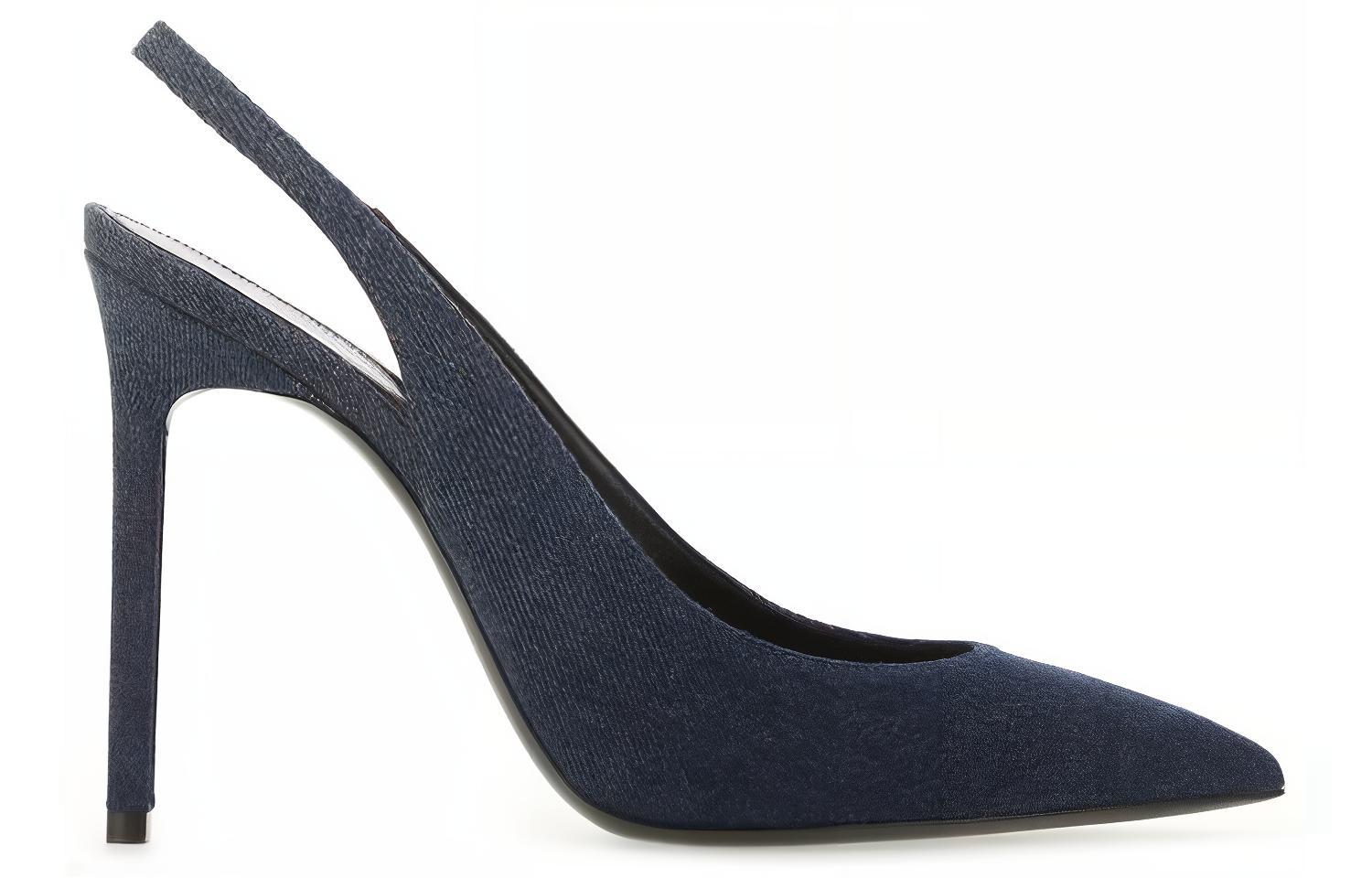 Order (W) Saint Laurent Sepatu Tumit Tinggi 'Deep Blue' 6395412O8004110