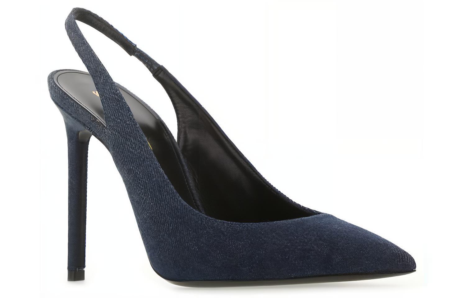 Lookbook (W) Saint Laurent Sepatu Tumit Tinggi 'Deep Blue' 6395412O8004110