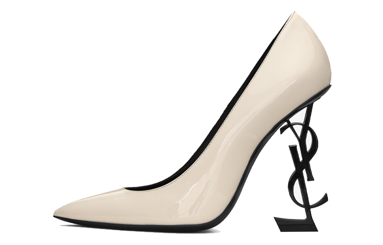 Buy 聖羅蘭 漆皮高跟鞋 女款 白色