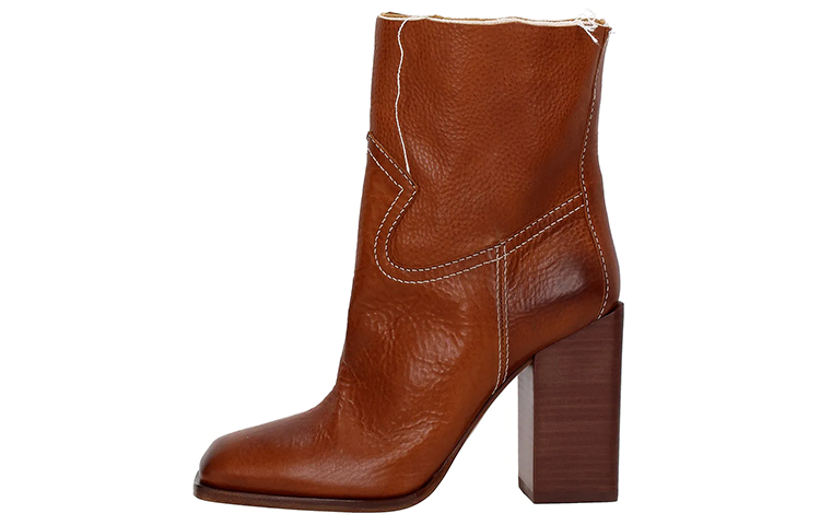 Buy (W) Saint Laurent Sepatu Boot Tumit Tinggi 'Coklat' 4880370AS009808