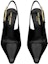 Lookbook (W) Saint Laurent Tumit Tinggi Pam 'Kulit Hitam Berkilat' 763421AACGX1000